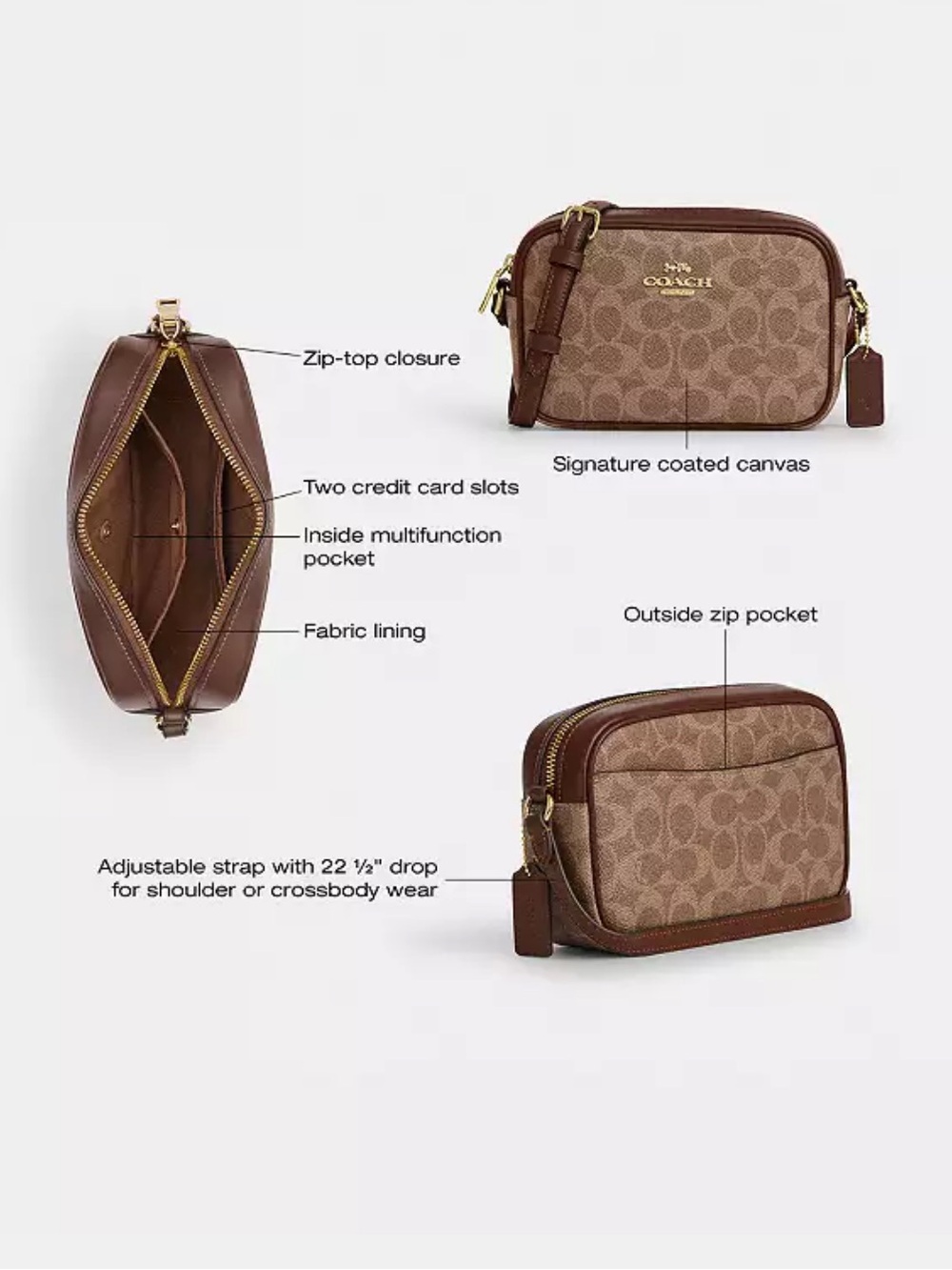 Coach Mini Jamie Camera Bag - Signature Canvas - Picture 5 of 13